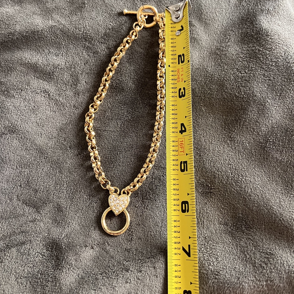 Gold Heart Charm Bracelet
